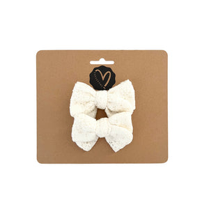 Dainty Laced Bow | Pigtail Hairclips