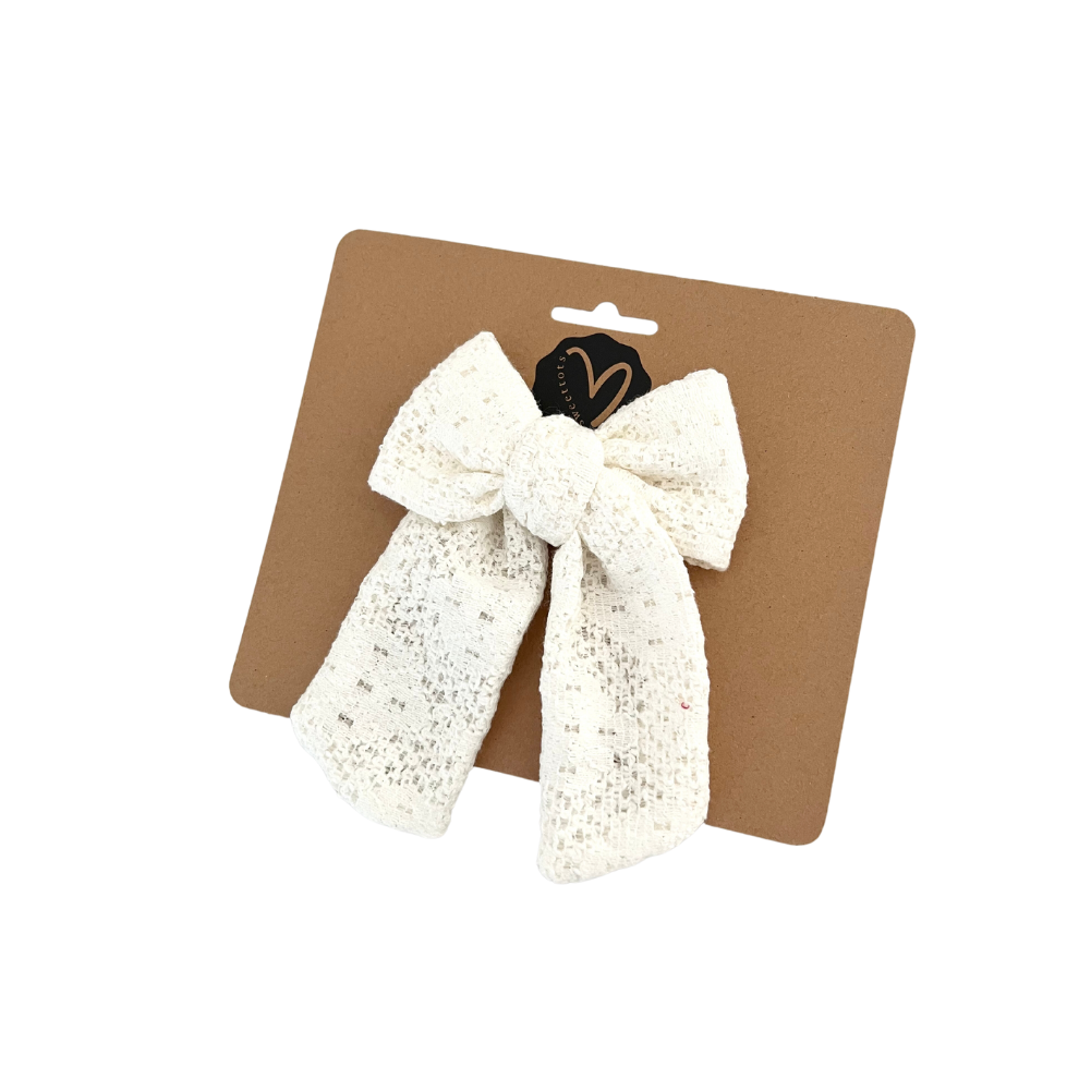 Dainty Laced Bow | Longtail Hairclip