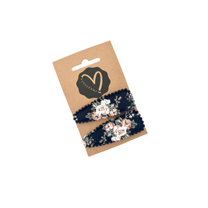 Snap Clips | Floral Navy Blue